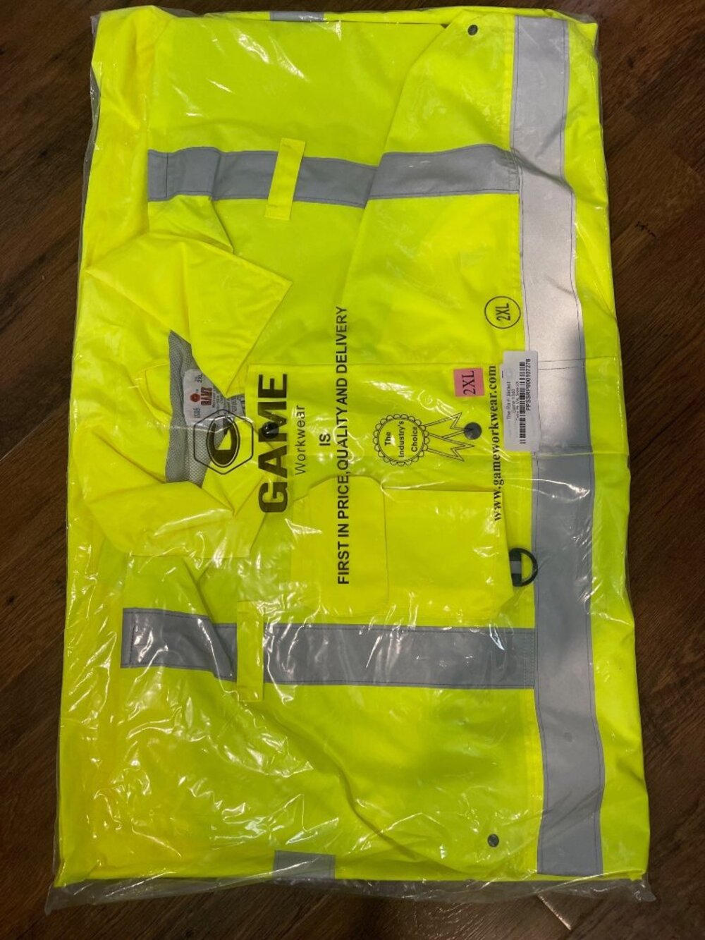 NWT Game Workwear Hi-Vis Rain Jacket Mens 2XL 1340 - Picture 2 of 4